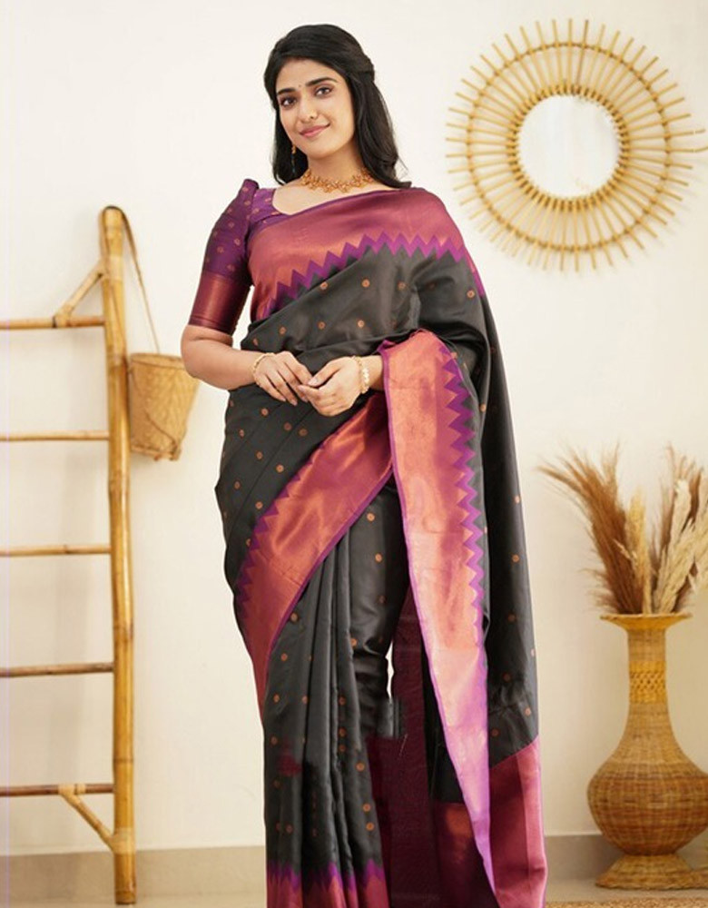 Woven Design Zari Pure Silk Kanjeevaram Saree