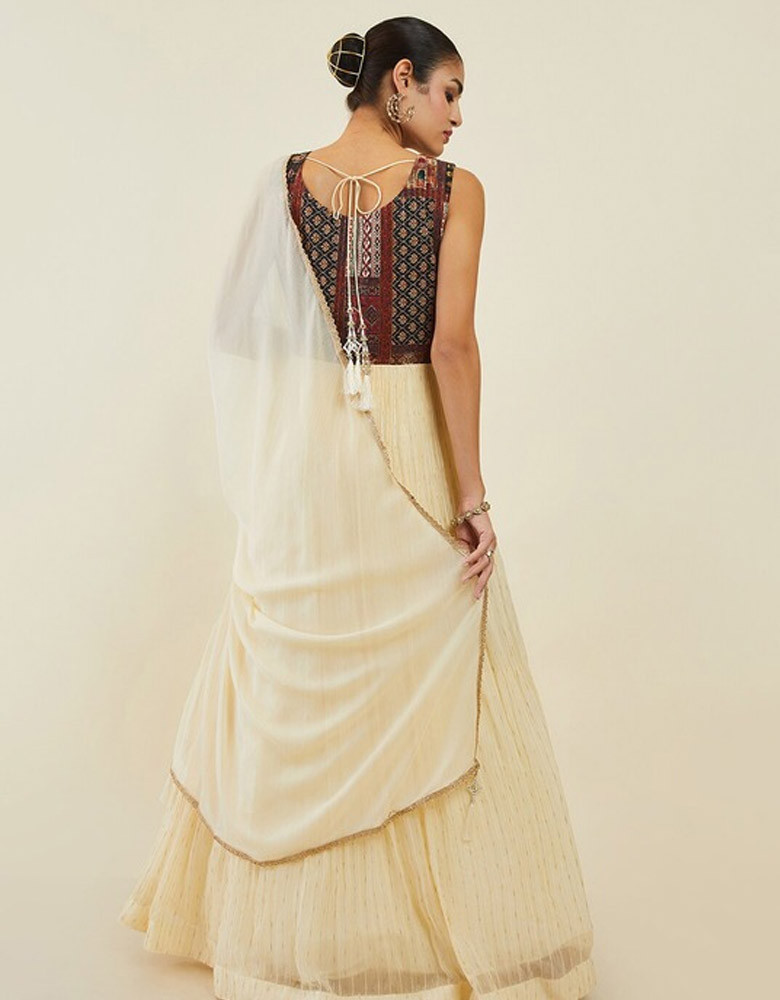 Ethnic Motifs Printed Georgette Maxi Ethnic Dress