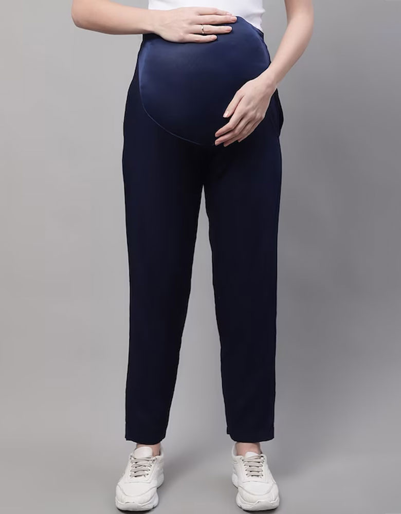 Women Relaxed Mom Fit Maternity Trousers