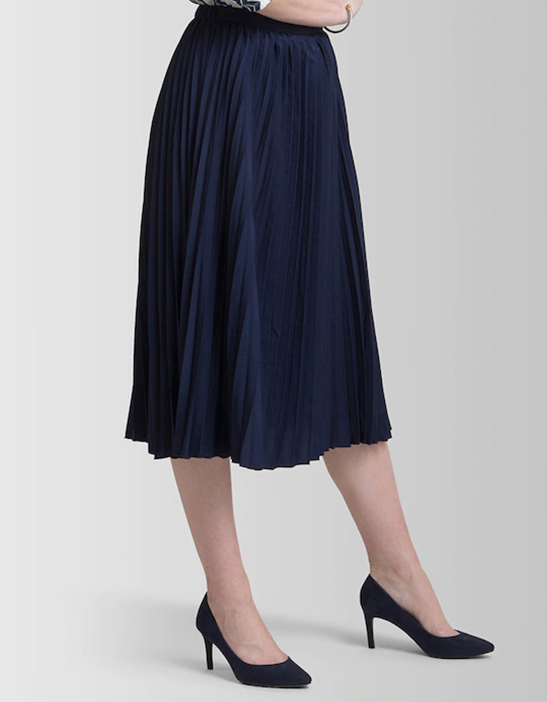 Navy Blue A-Line Knee-Length Skirt