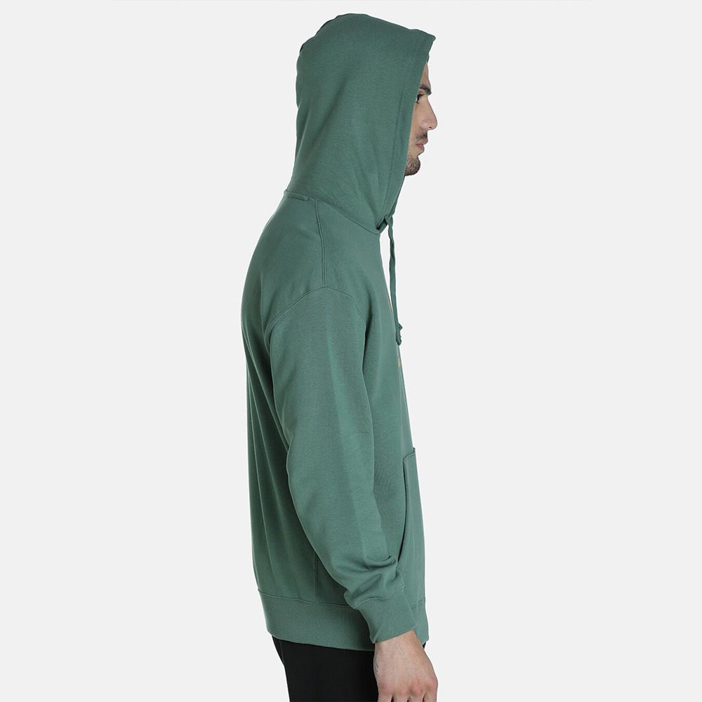 Men Green Downtown Graphic Printed Hooded Sweatshirt