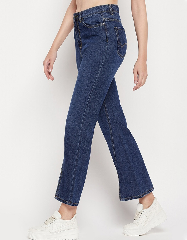 Women Light Fade Wide Leg Jeans