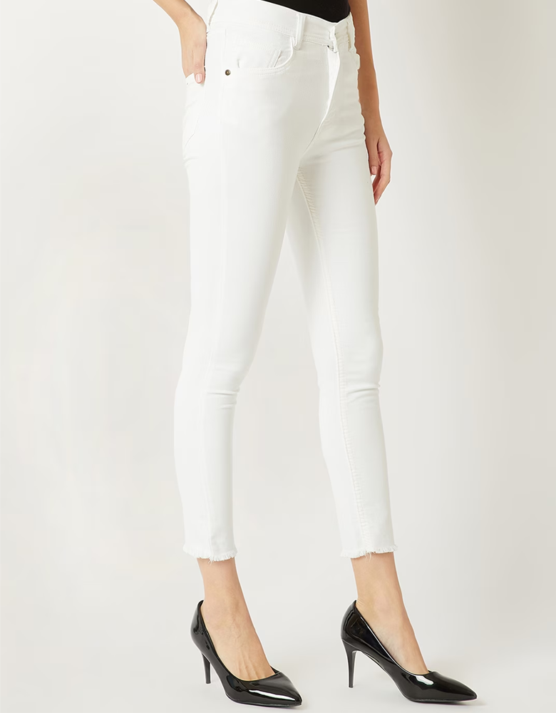 Women White Skinny Fit High-Rise Clean Look Jeans
