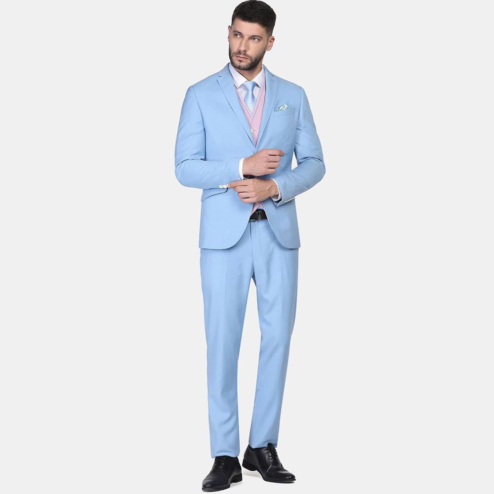 Men Solid Formal 3 Piece Suit