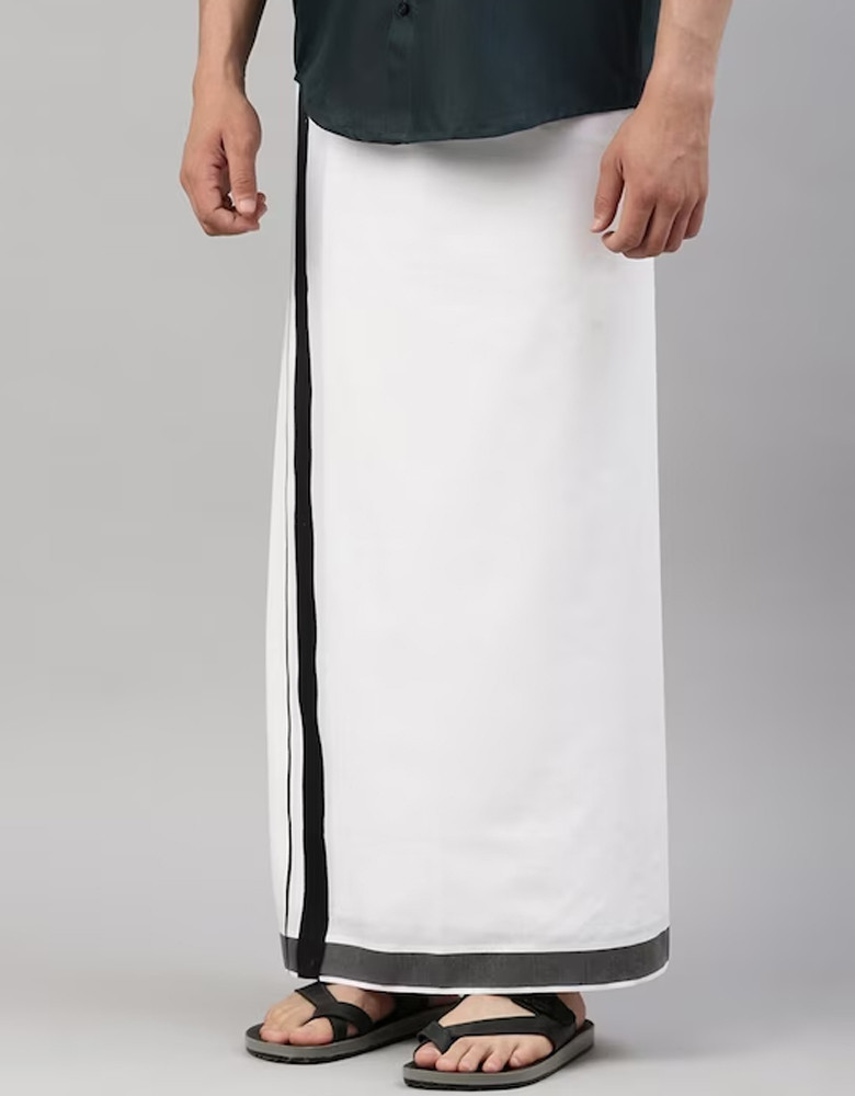 Men White Pure Cotton Dhoti