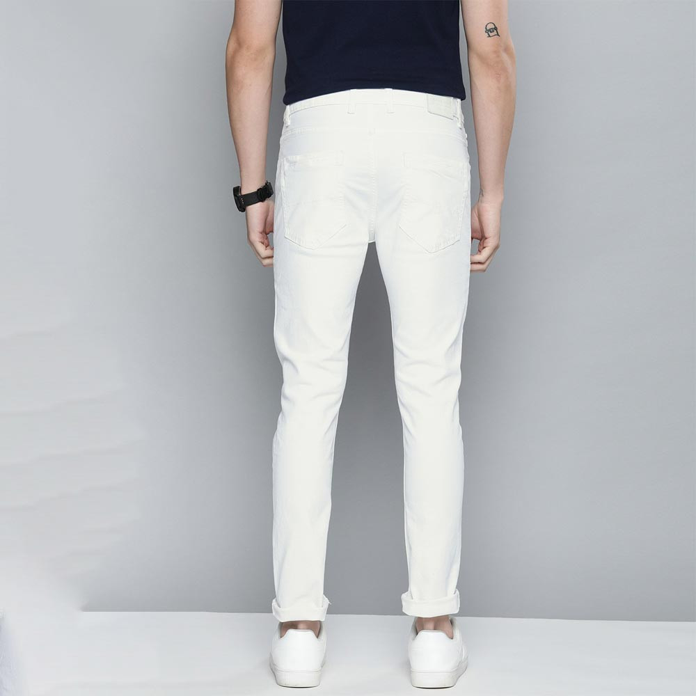 Men White Skinny Fit Mid-Rise Clean Look Stretchable Jeans