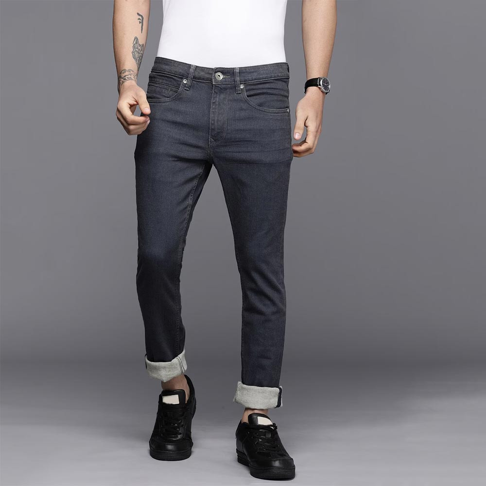 Men Navy Blue Slim Fit Low-Rise Stretchable Jeans