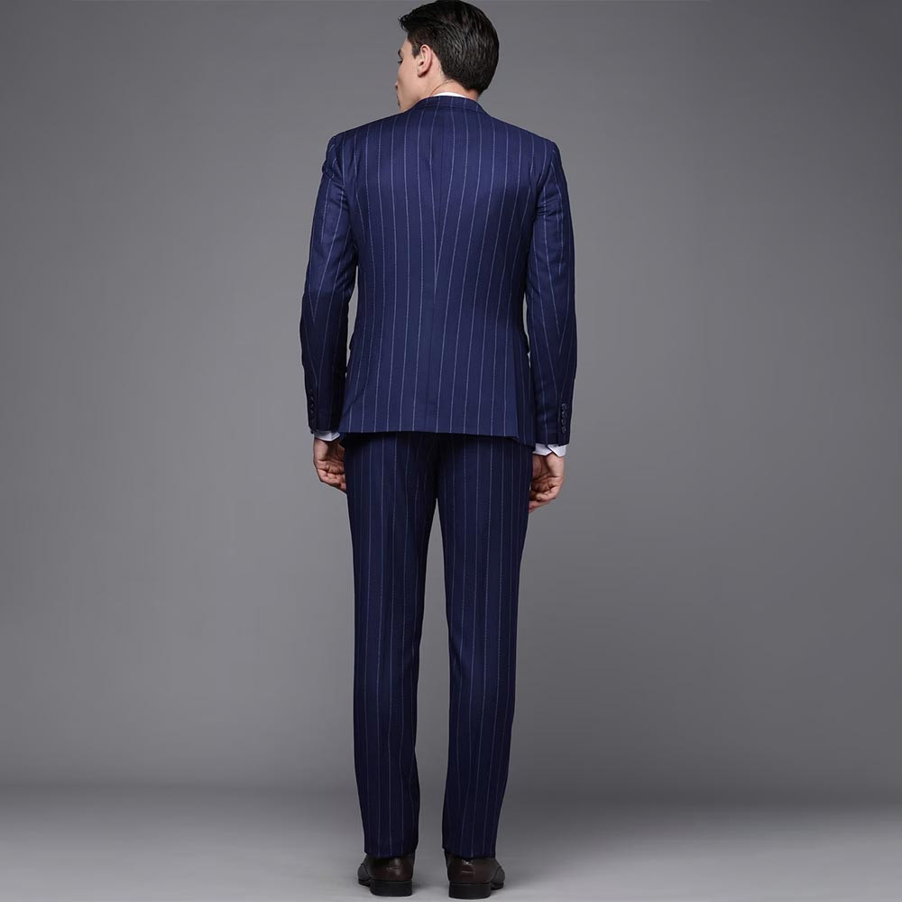 Men Striped Slim-Fit Single-Breasted Formal Three-Piece Suit