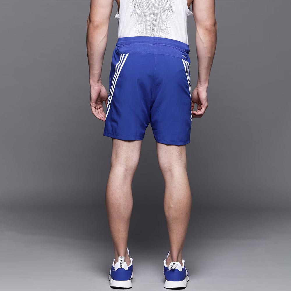 Men Blue Striped Aeroready 3S Technology Sports Shorts