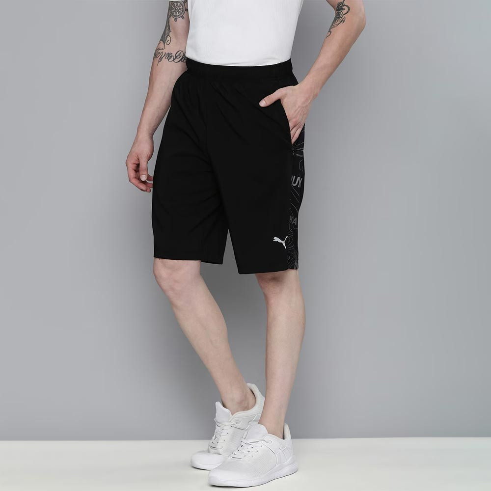 Men Black Printed Virat Kohli Active Sports Shorts