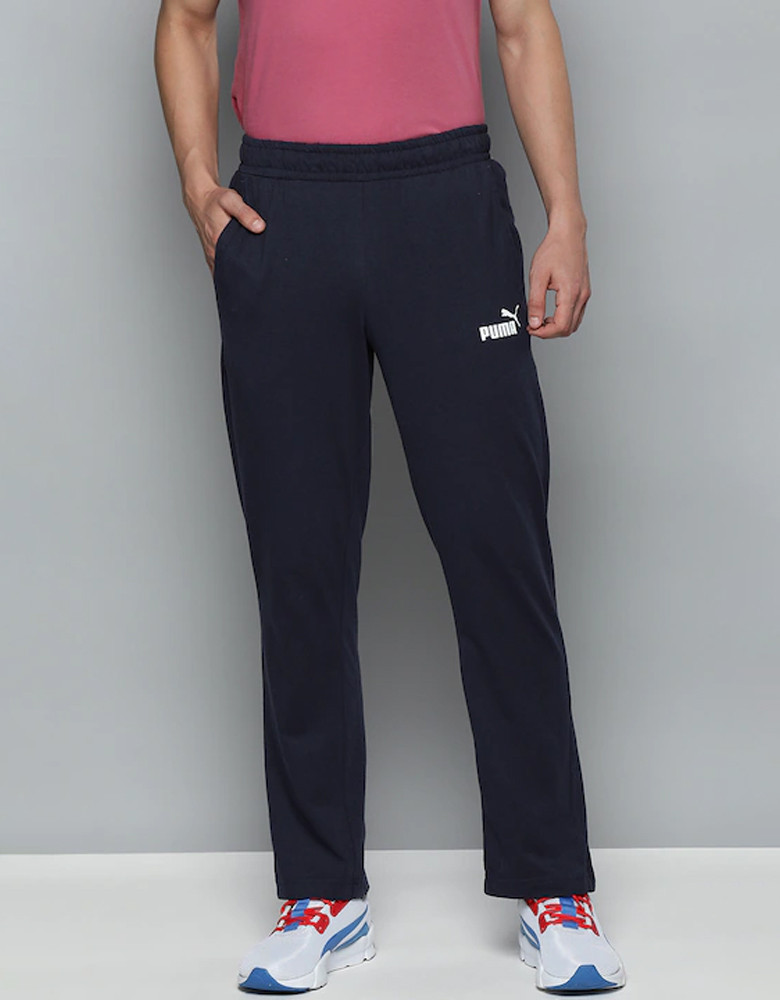 Men Navy Blue Essential Jersey Track Pants with Printed Detail