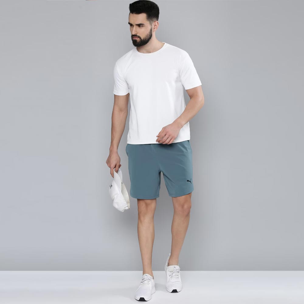 Men Grey Solid Mid-Rise STUDIO ULTRAMOVE Sports Shorts