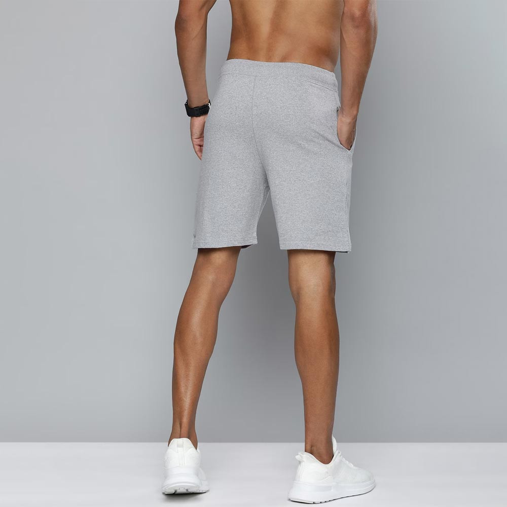 Men Grey Melange Solid Shorts