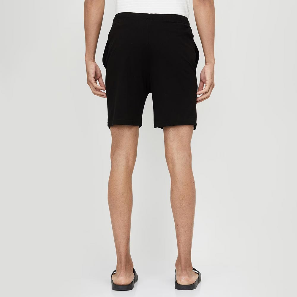Men Black & White High-Rise Lounge Shorts