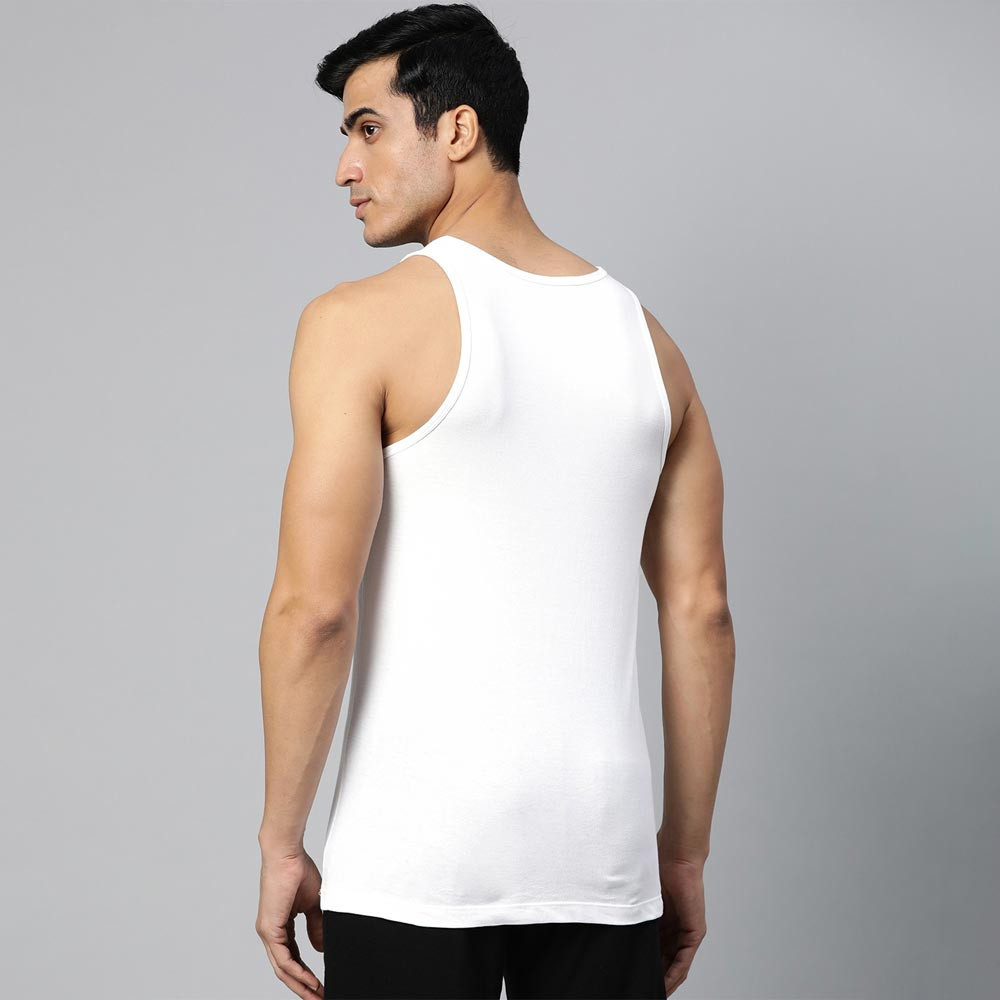 Men Black Solid Pure Cotton Innerwear Vest