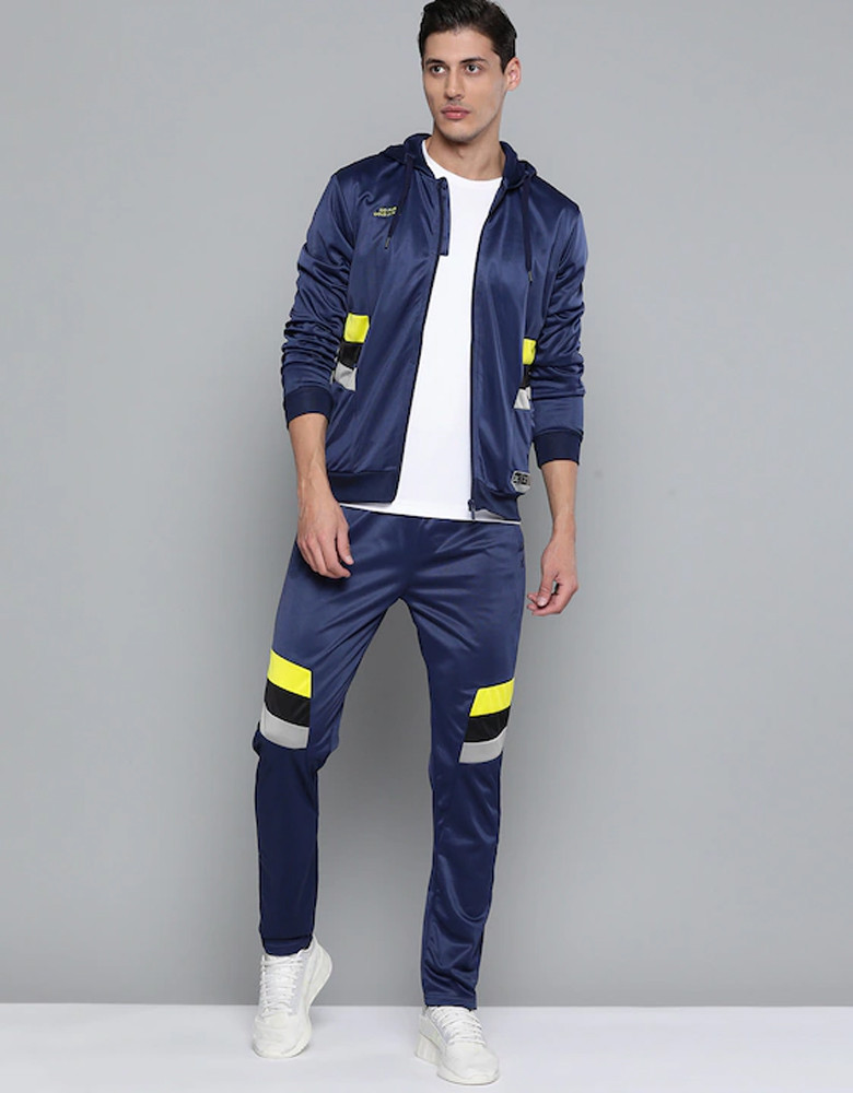 HRX By Hrithik Roshan Basketball Men Medieval Blue Rapid-Dry Solid Tracksuits