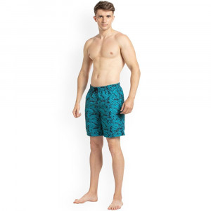 Men Blue & Black Printed Swim Bottoms