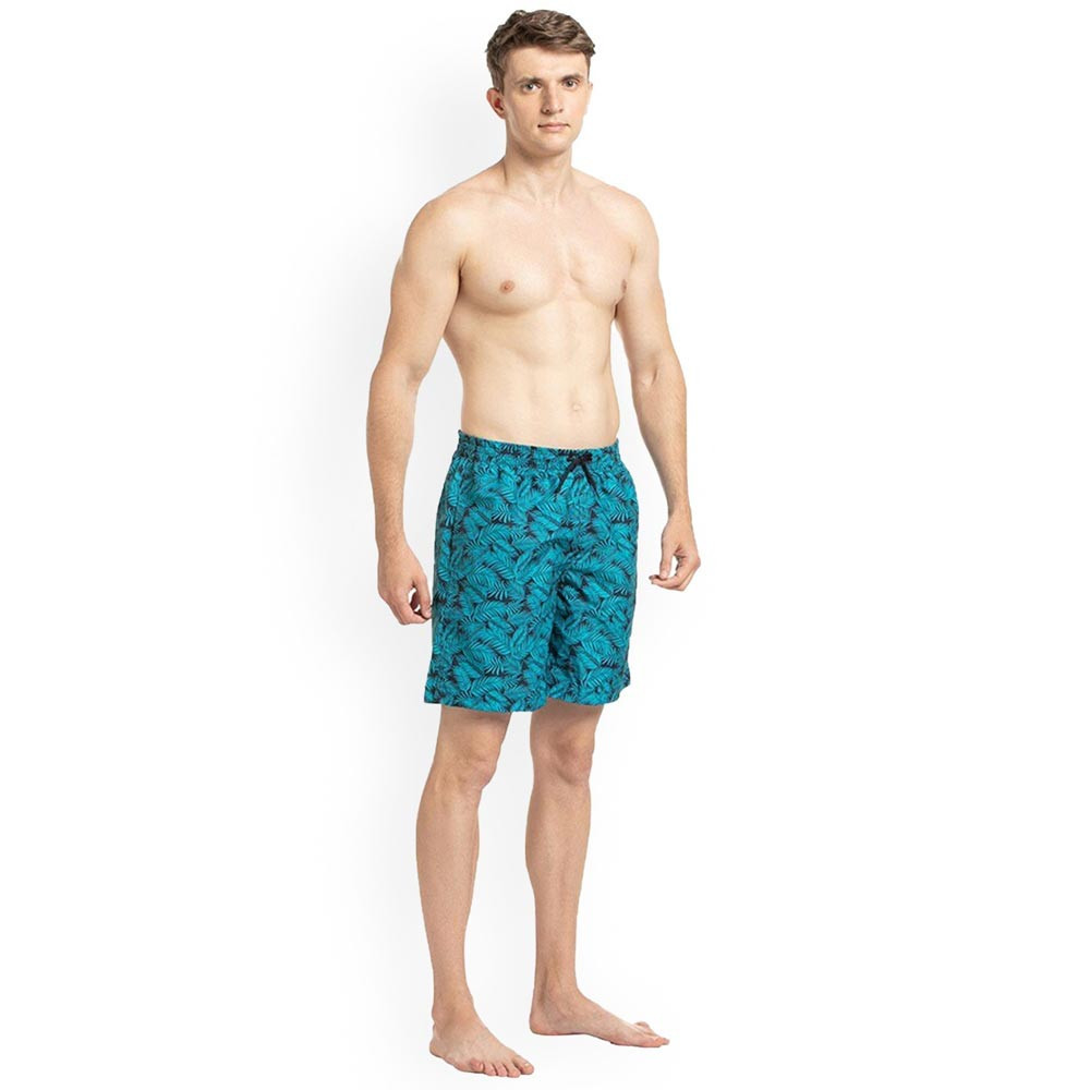 Men Blue & Black Printed Swim Bottoms