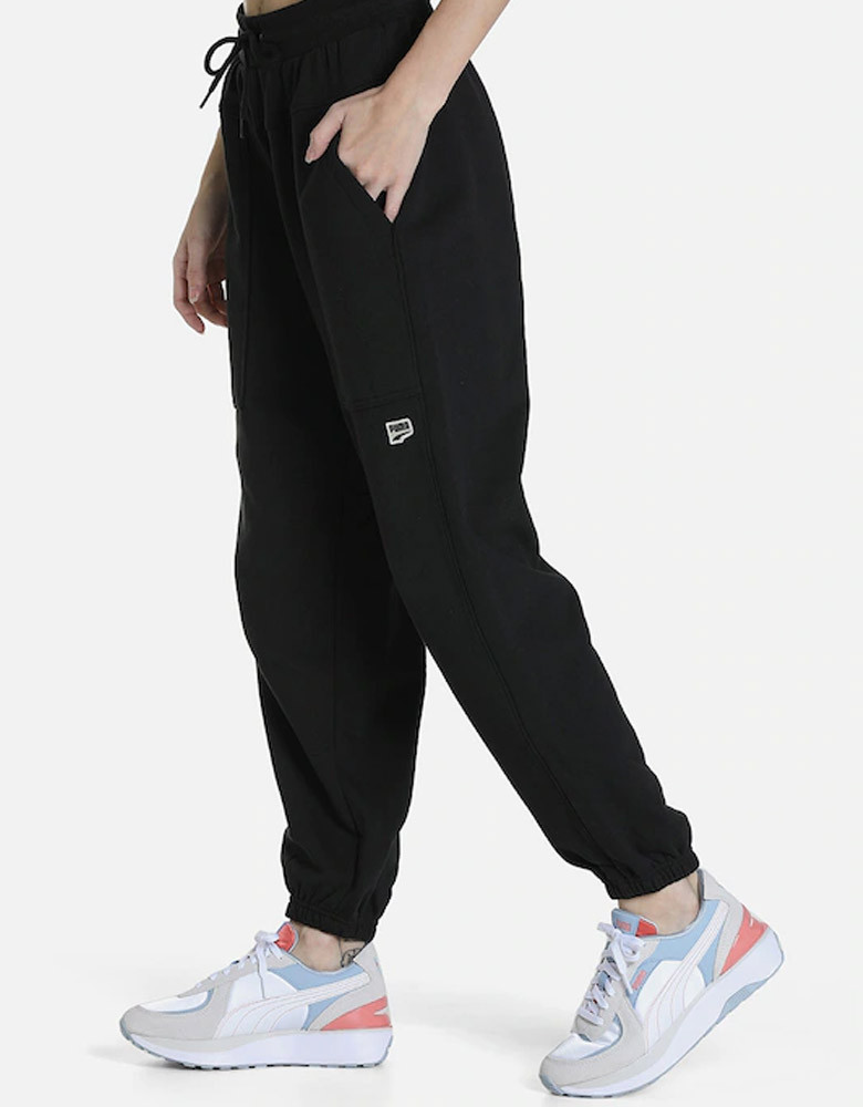 Women Downtown Black Solid Cotton Joggers