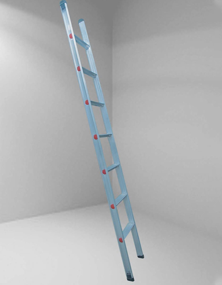 Generic Venus Products Heavy Duty Multipurpose Wall Supported Step Aluminium Ladder (8 Feet) - Silver