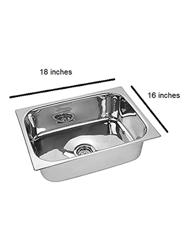 ROYAL SAPPHIRE Stainless Steel Polished finish Sink (18x16x8 inches) - Silver