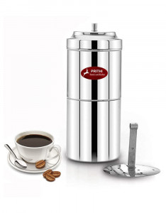 Prithi Home's and Kitchen Stainless Steel 400 ml Drip Coffee Filter Indian Coffee Filter South Indian - 5 to 6 Cups