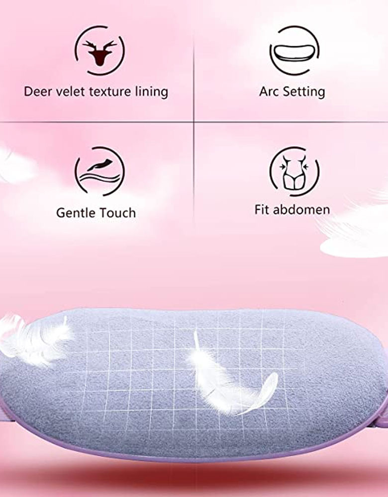 Portable Cordless Heating Pad , Heating Pad for Back Pain with 3 Modes, Portable Electric Fast Heating Belly Wrap Belt for Women and Girl(Pink)