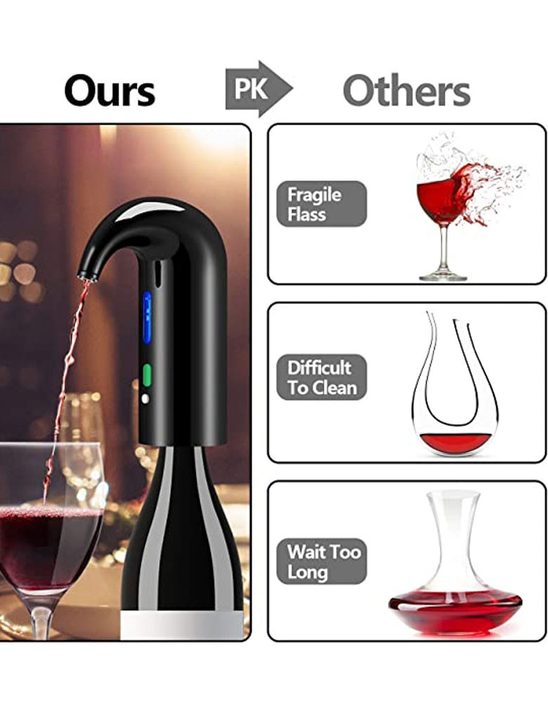 Wine Aerator Gifts Electric Wine Decanter and Dispenser One Touch Red -White Wine Accessories Aeration Work with Wine Opener for Beginner Enthusiast -Wine Gift Set