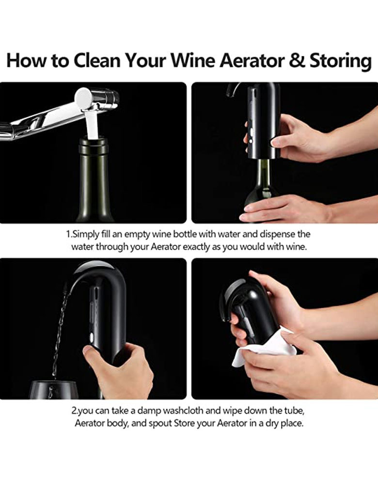 Wine Aerator Gifts Electric Wine Decanter and Dispenser One Touch Red -White Wine Accessories Aeration Work with Wine Opener for Beginner Enthusiast -Wine Gift Set