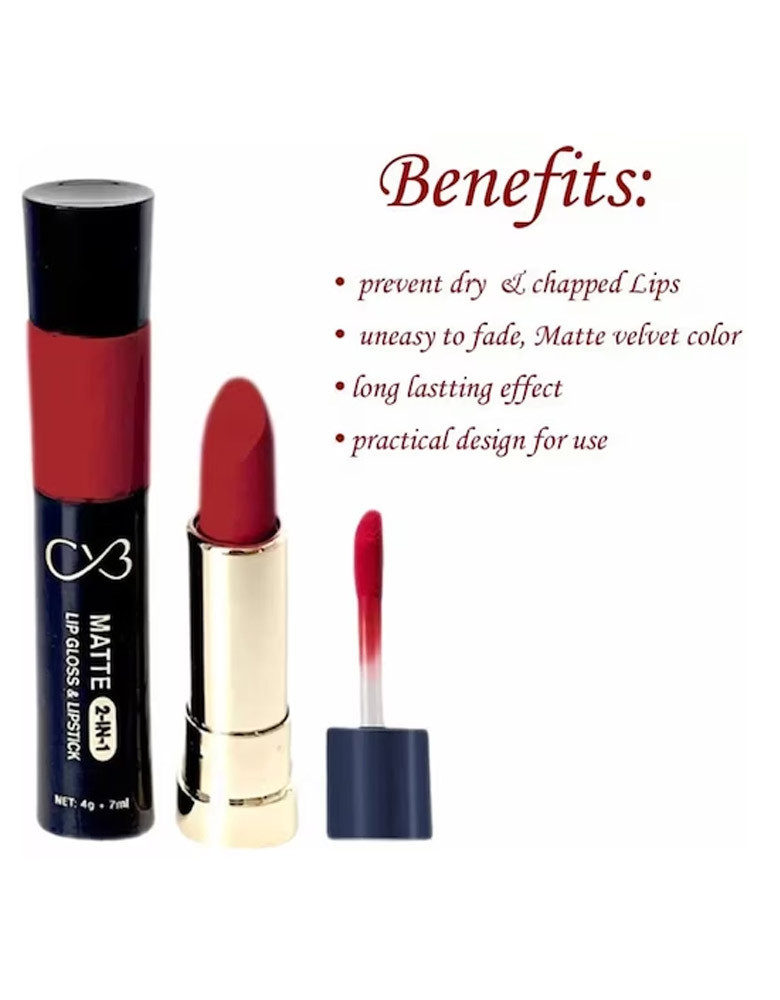 Matte 2-In-1 Lip Gloss & Velvet Lipstick - Opera