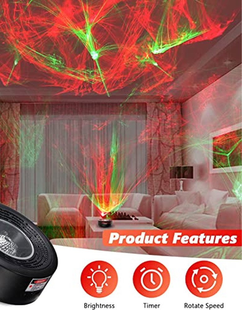 Star Projector, Christmas Projector Lights with Bluetooth Speaker&Remote for Room Decor, Works with Alexa＆Smart App, Christmas Gifts for Kids Women Man