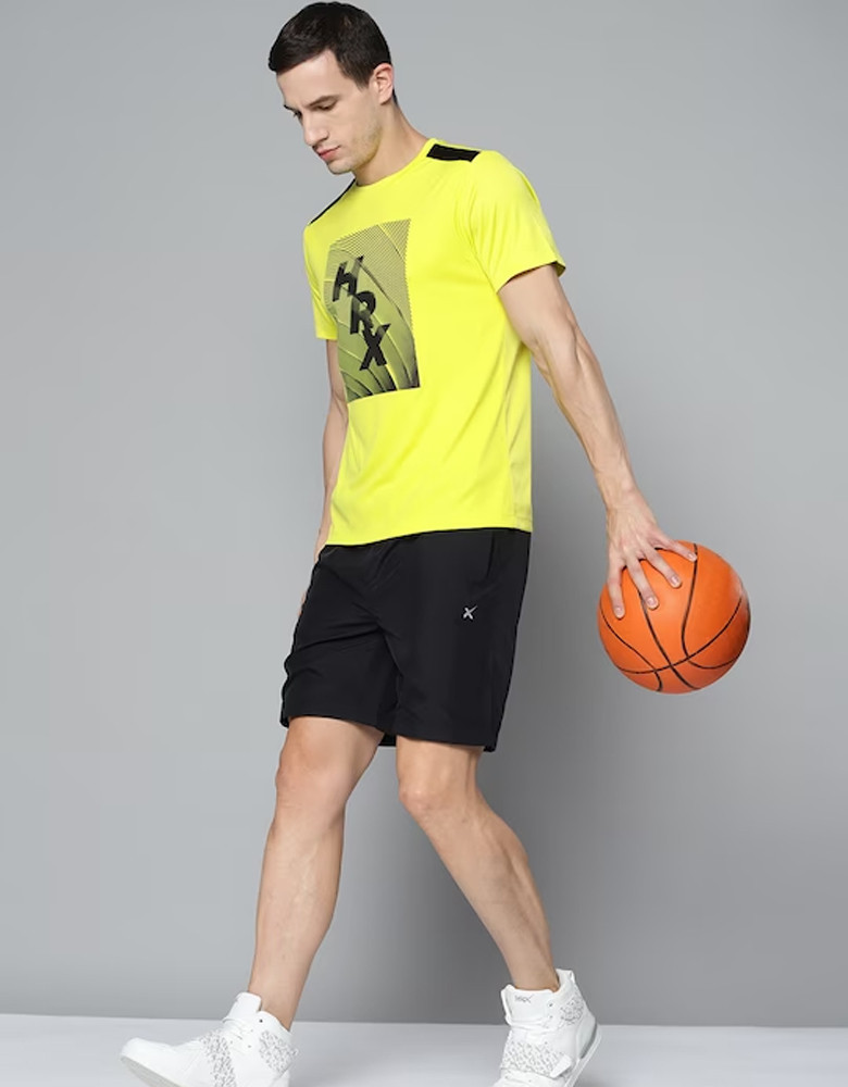 HRX By Hrithik Roshan Basketball Men Sulphur Spring Rapid-Dry Brand Carrier Tshirts