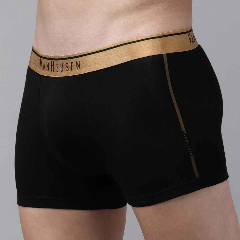 Men Black Solid Anti Bacterial Colour Fresh Trunks