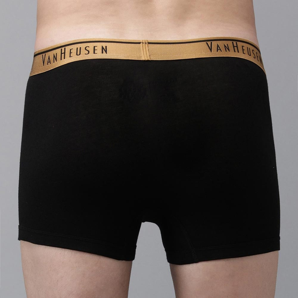 Men Black Solid Anti Bacterial Colour Fresh Trunks