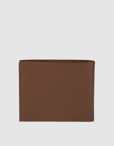 Men Brown Solid Leather Two Fold Wallet