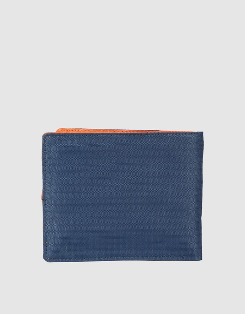 Men Blue Textured Two Fold Wallet