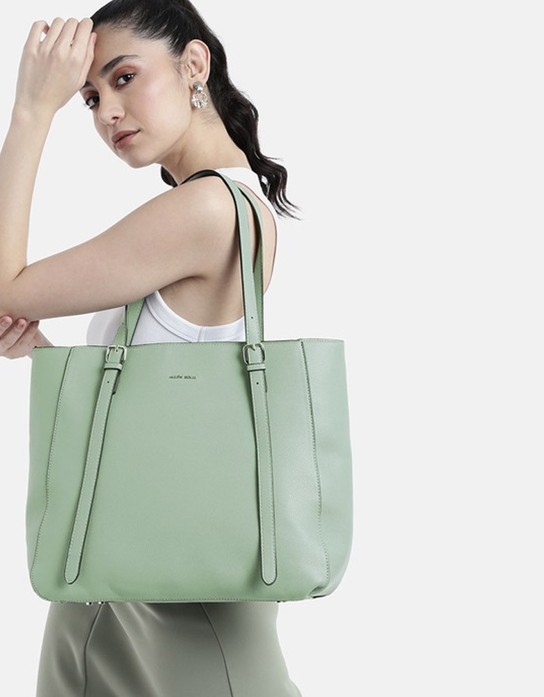 Women Sage Green Structured Shoulder Bag