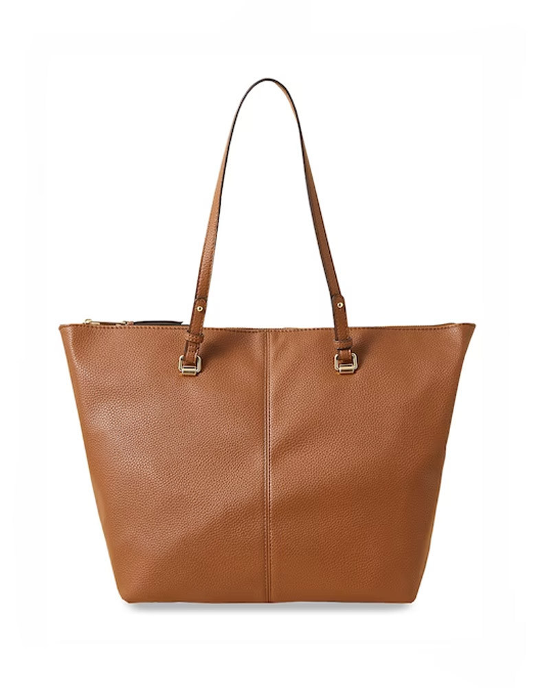 Textured Faux Leather Oversized Structured Tote Bag