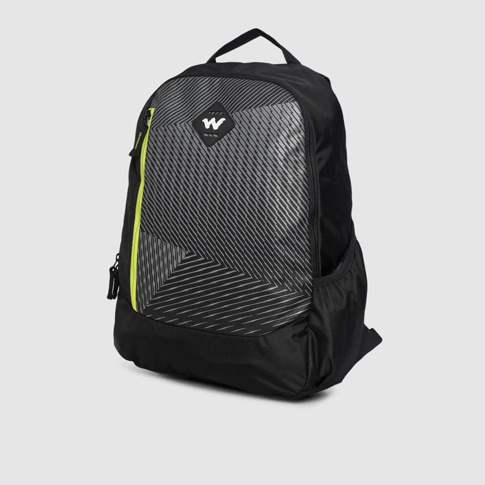 Unisex Black Printed Backpack