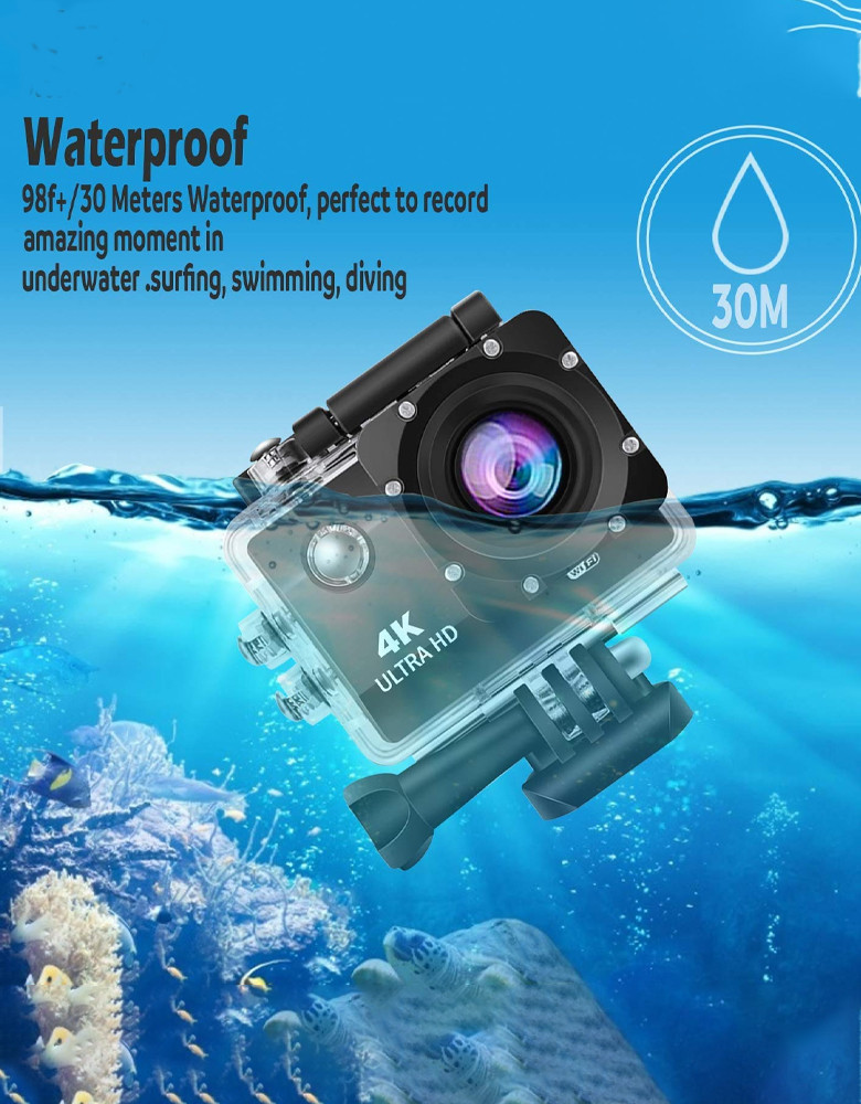 Manycast® 16MP WiFi Action Camera 98 Feet Underwater 4K Camera