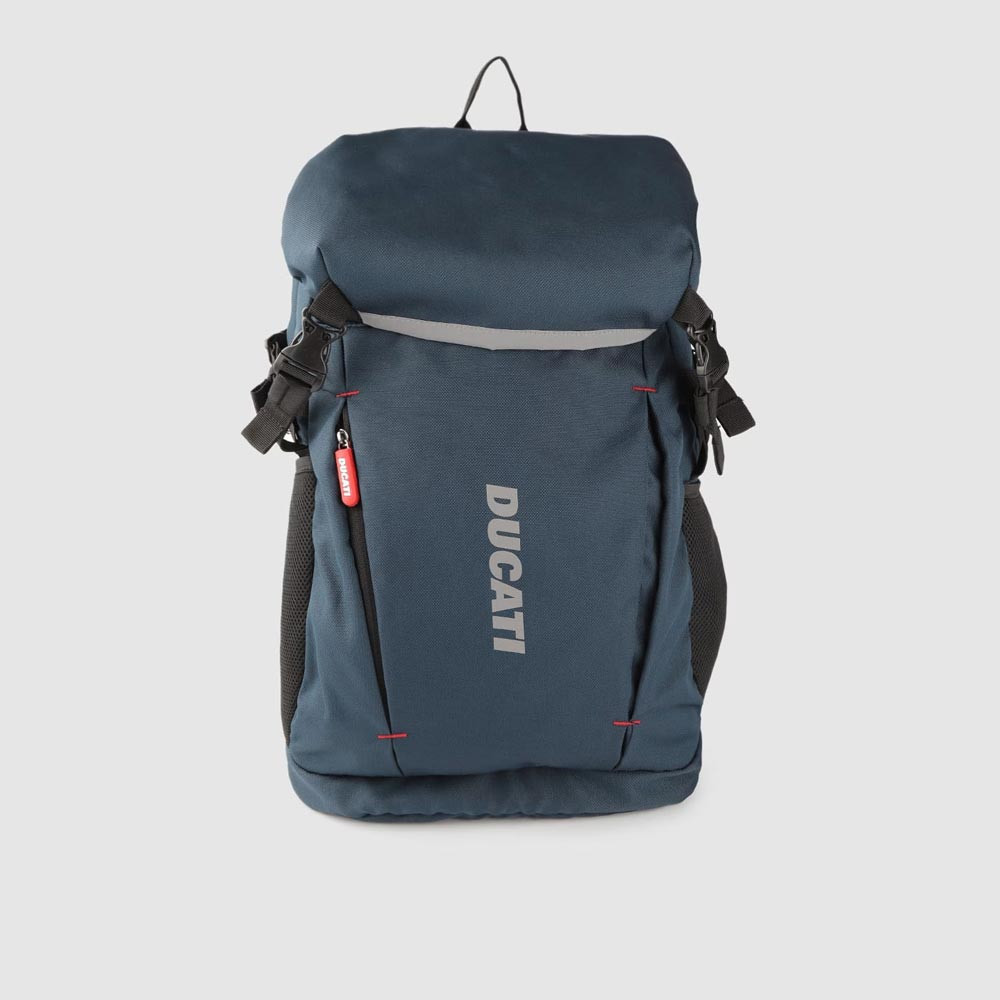 Unisex Navy blue Solid Backpack with USB Charging Port