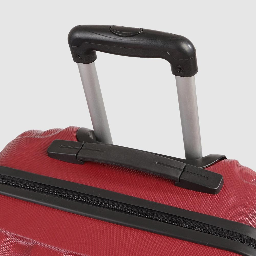Red Textured Hard-Sided Medium Suitcase Trolley Bag