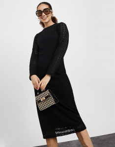 Lace Insert Sheath Dress