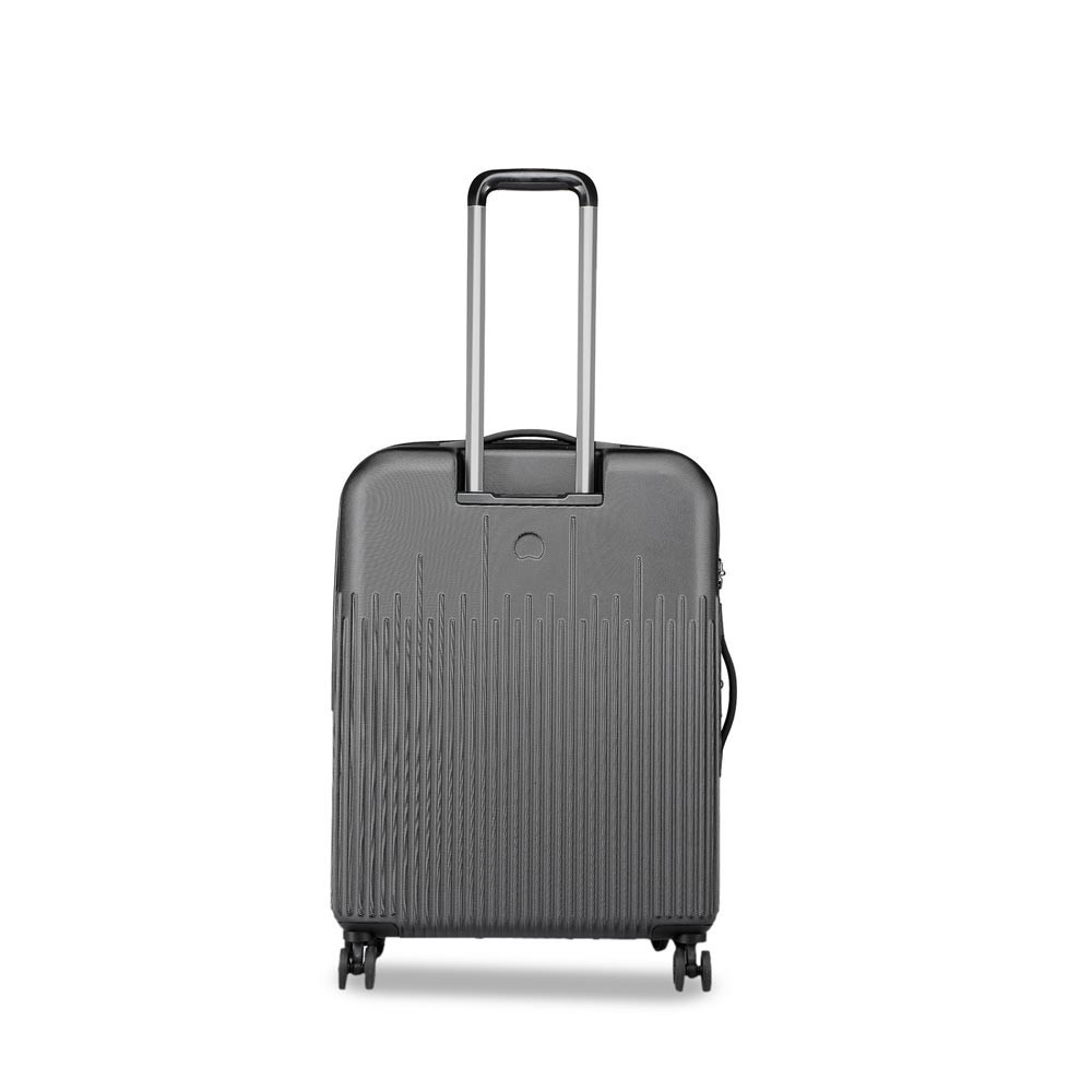 Black Solid Hard-Sided Lima Expandable Cabin Trolley Suitcase