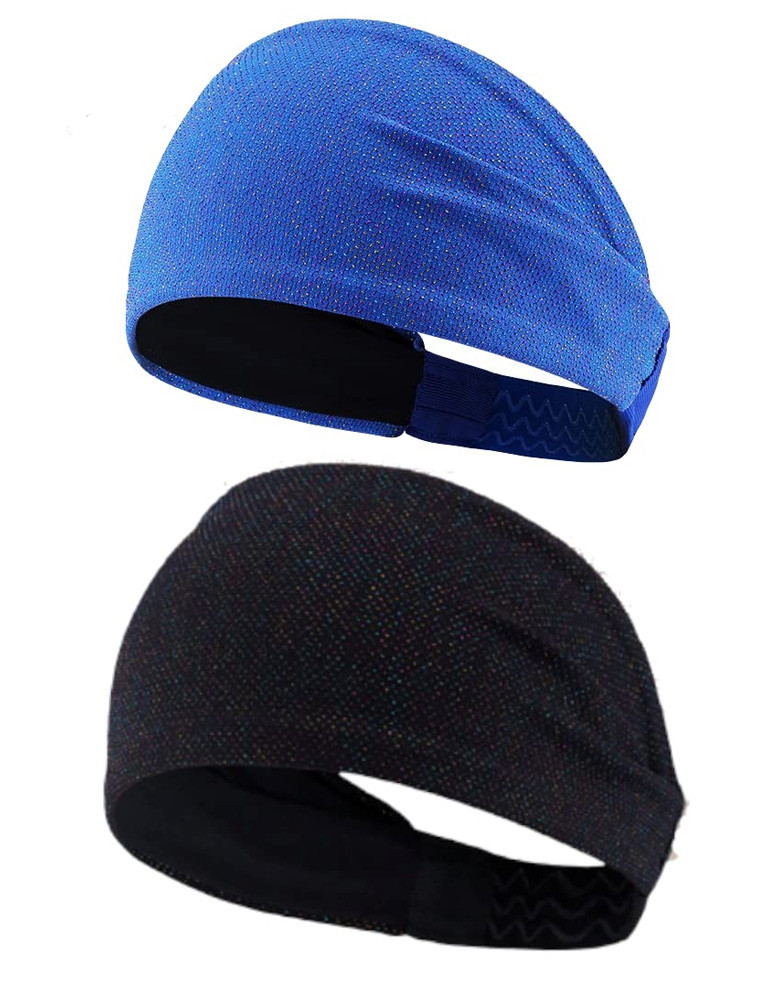 Fabme Unisex's Cold Weather Headband (PO2-ACC015-17_Black, Blue_Free Size)