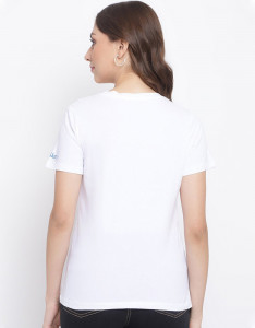 Women Typography Printed Cotton T-shirt