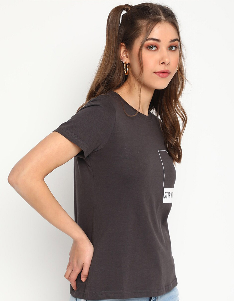 Women Round Neck Cotton T-shirt