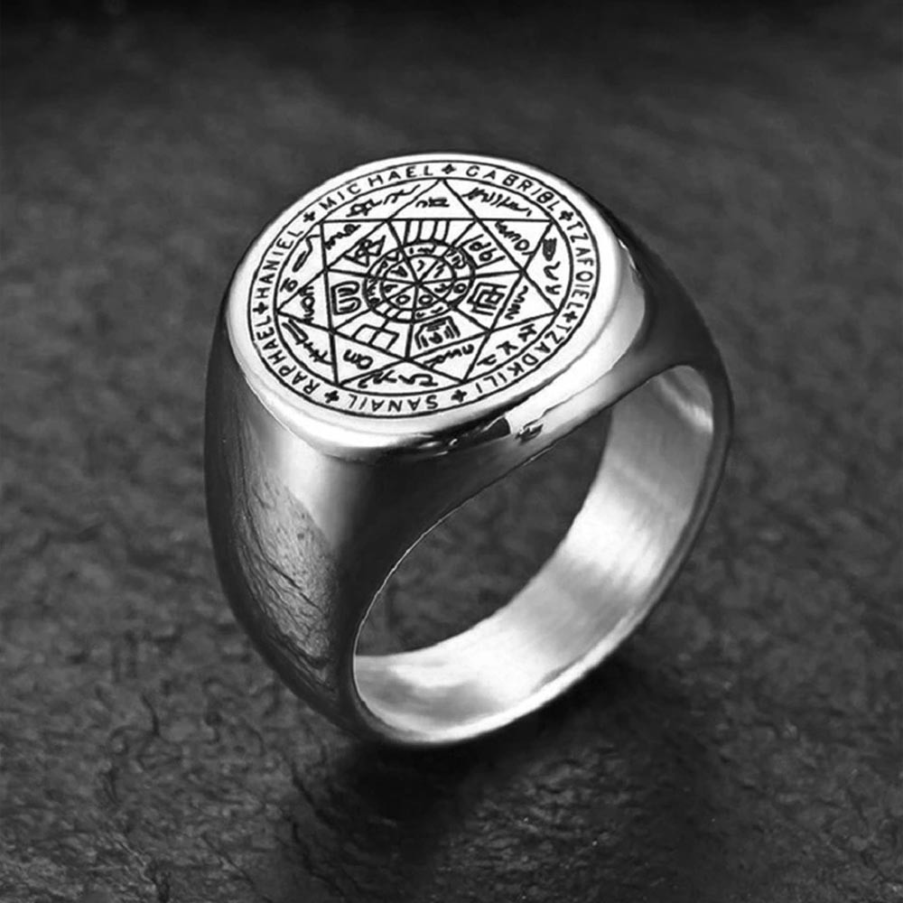 Men Rhodium-Plated Stainless Steel Finger Ring