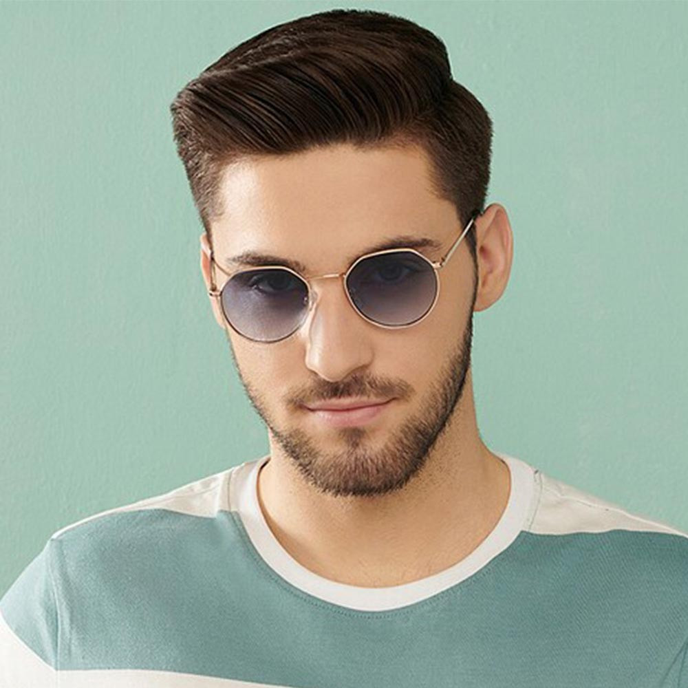 Unisex Blue Lens & Gold-Toned Other Sunglasses with UV Protected Lens