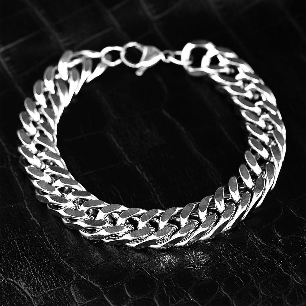 The Lifestyle Co Men Silver Tone Chain Bracelet